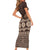 Bula Fiji Iri ni Meke Short Sleeve Bodycon Dress Kuvui Fijian Masi - Polynesian Pride