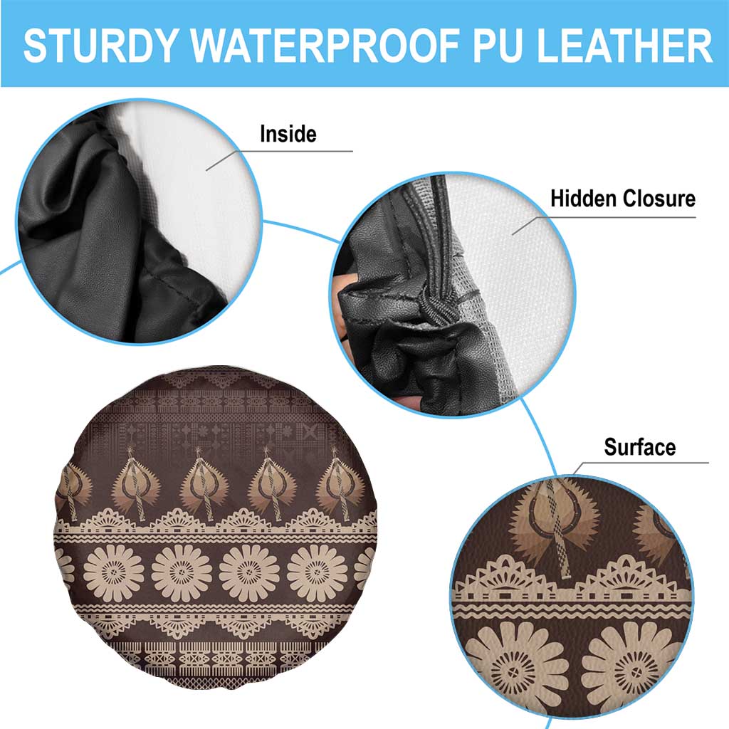 Bula Fiji Iri ni Meke Spare Tire Cover Kuvui Fijian Masi - Polynesian Pride