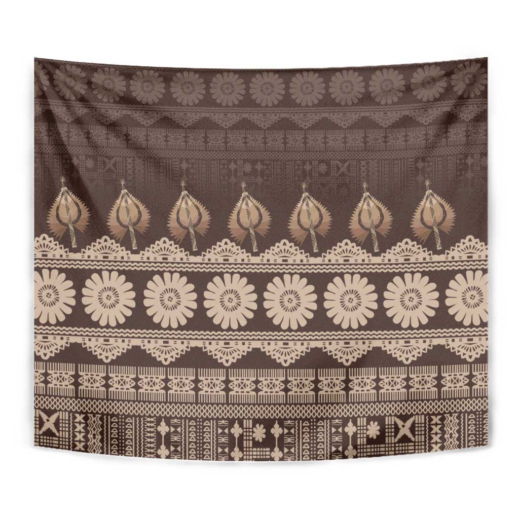 Bula Fiji Iri ni Meke Tapestry Kuvui Fijian Masi - Polynesian Pride