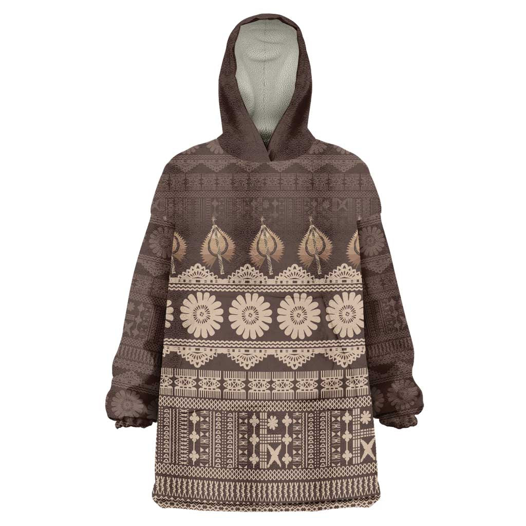 Bula Fiji Iri ni Meke Wearable Blanket Hoodie Kuvui Fijian Masi - Polynesian Pride