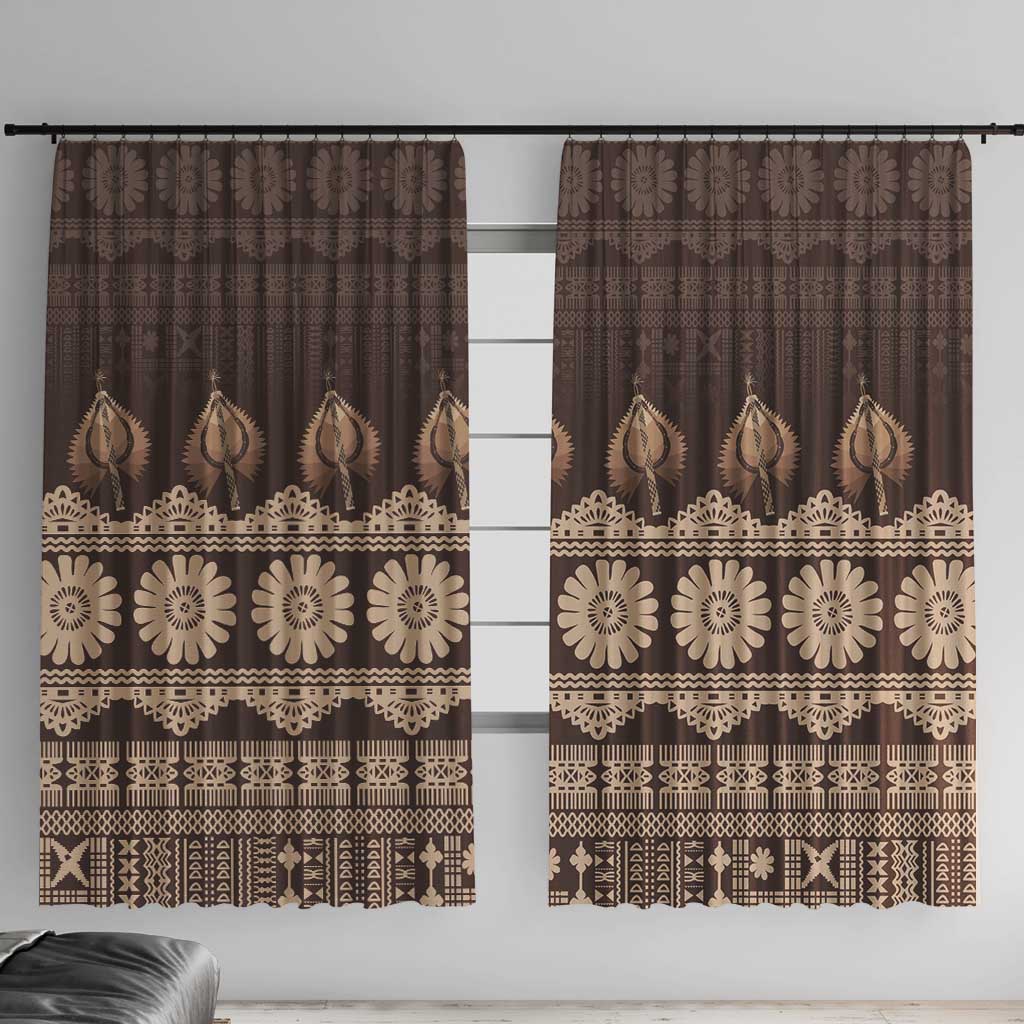 Bula Fiji Iri ni Meke Window Curtain Kuvui Fijian Masi - Polynesian Pride