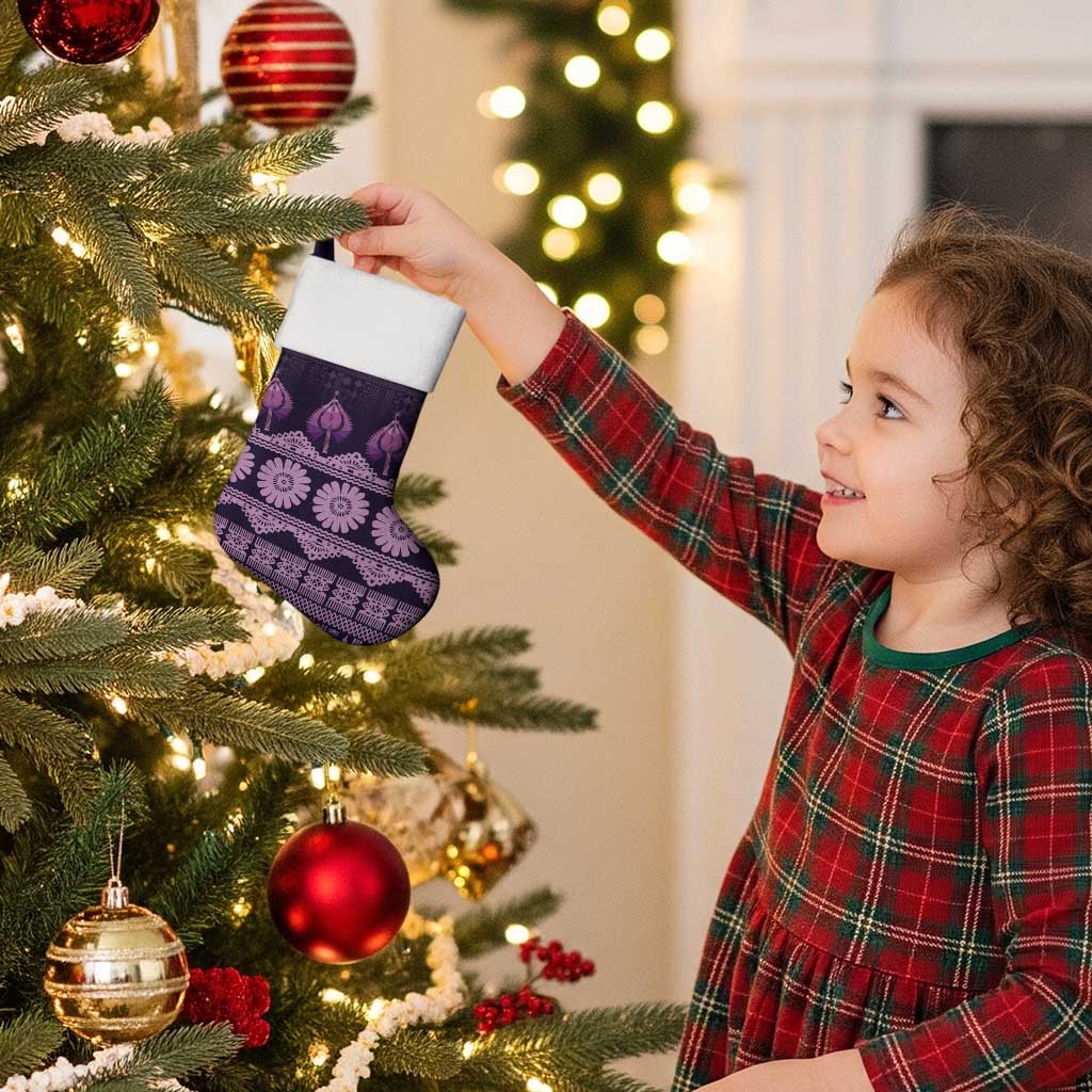 Bula Fiji Iri ni Meke Christmas Stocking Lokaloka Fijian Masi - Polynesian Pride