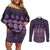 Bula Fiji Iri ni Meke Couples Matching Off Shoulder Short Dress and Long Sleeve Button Shirt Lokaloka Fijian Masi - Polynesian Pride