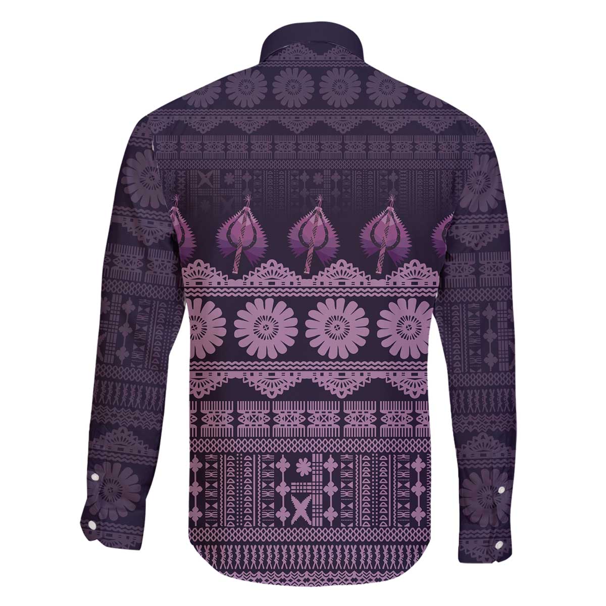 Bula Fiji Iri ni Meke Family Matching Off The Shoulder Long Sleeve Dress and Hawaiian Shirt Lokaloka Fijian Masi - Polynesian Pride