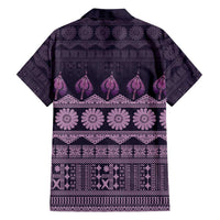 Bula Fiji Iri ni Meke Family Matching Off Shoulder Short Dress and Hawaiian Shirt Lokaloka Fijian Masi - Polynesian Pride