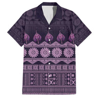 Bula Fiji Iri ni Meke Hawaiian Shirt Lokaloka Fijian Masi LT14 Purple - Polynesian Pride