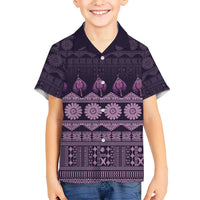 Bula Fiji Iri ni Meke Kid Hawaiian Shirt Lokaloka Fijian Masi - Polynesian Pride