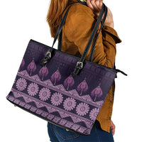 Bula Fiji Iri ni Meke Leather Tote Bag Lokaloka Fijian Masi - Polynesian Pride