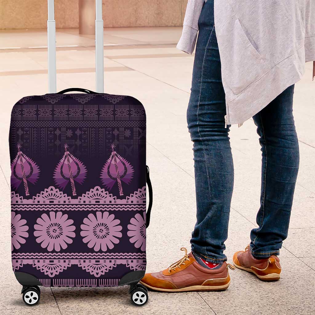 Bula Fiji Iri ni Meke Luggage Cover Lokaloka Fijian Masi - Polynesian Pride