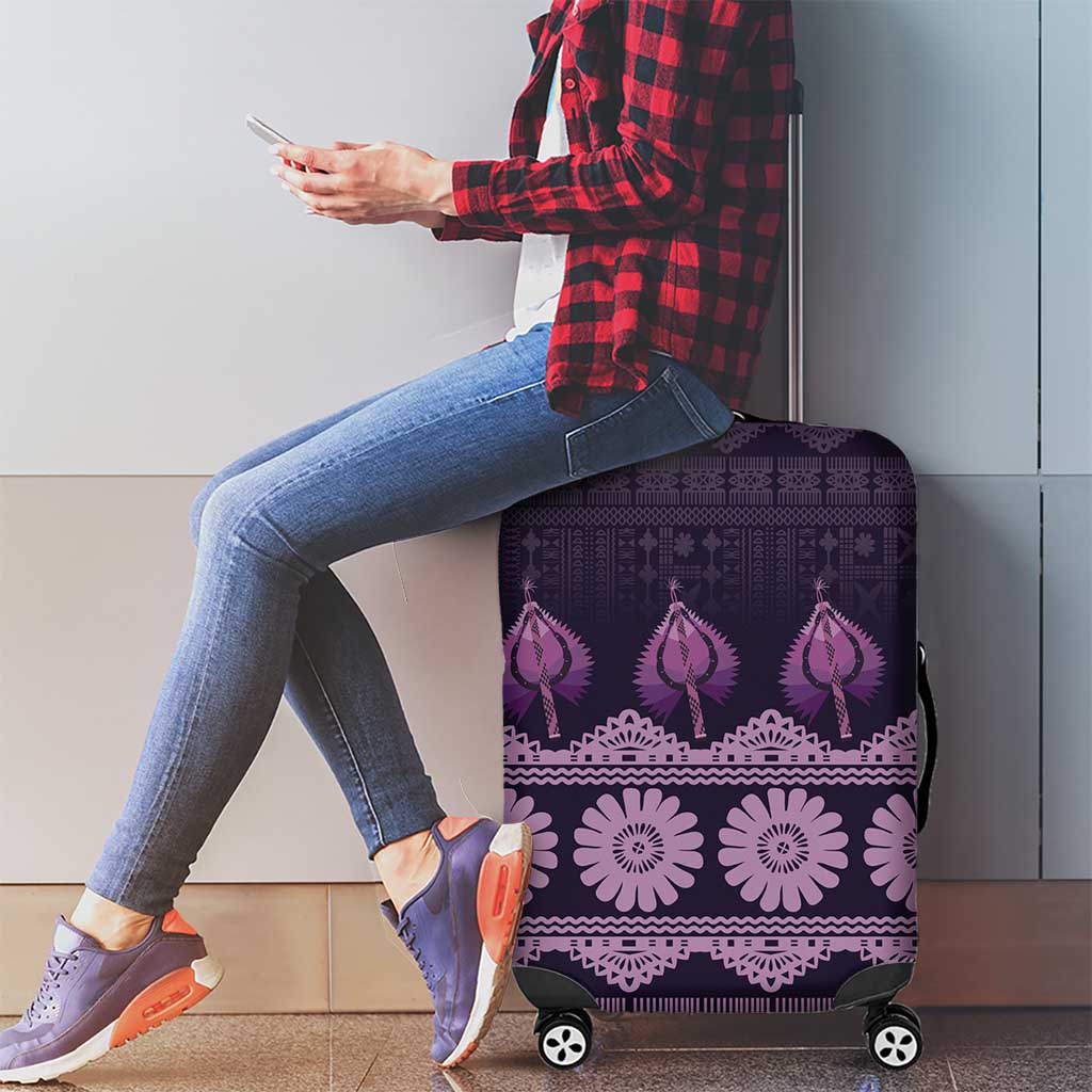 Bula Fiji Iri ni Meke Luggage Cover Lokaloka Fijian Masi LT14 - Polynesian Pride