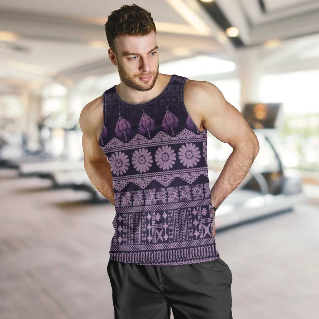 Bula Fiji Iri ni Meke Men Tank Top Lokaloka Fijian Masi - Polynesian Pride