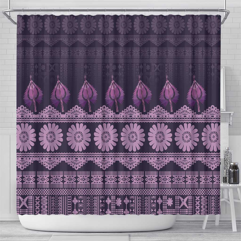 Bula Fiji Iri ni Meke Shower Curtain Lokaloka Fijian Masi - Polynesian Pride