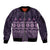 Bula Fiji Iri ni Meke Sleeve Zip Bomber Jacket Lokaloka Fijian Masi - Polynesian Pride