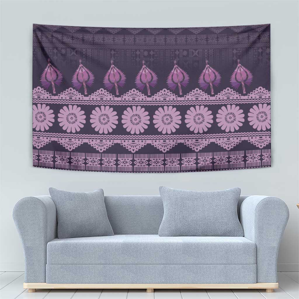 Bula Fiji Iri ni Meke Tapestry Lokaloka Fijian Masi - Polynesian Pride