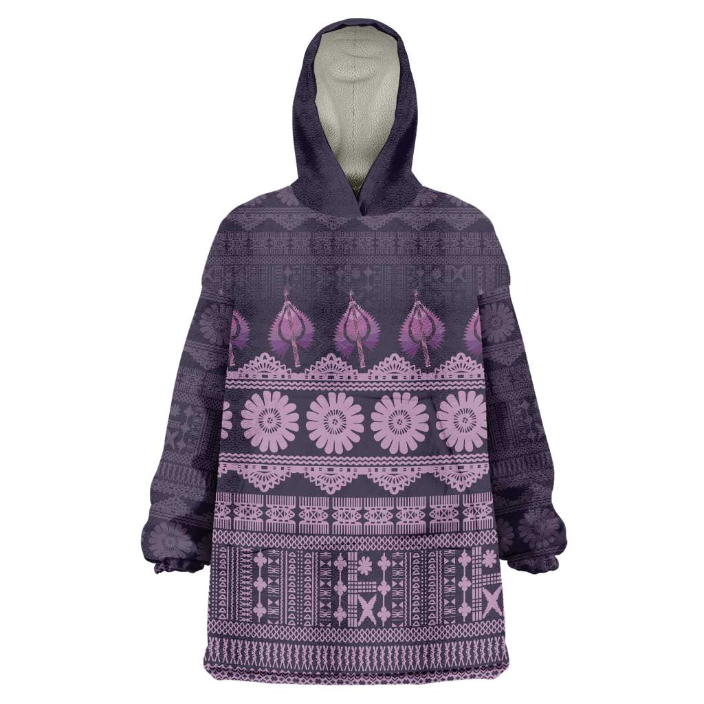 Bula Fiji Iri ni Meke Wearable Blanket Hoodie Lokaloka Fijian Masi - Polynesian Pride