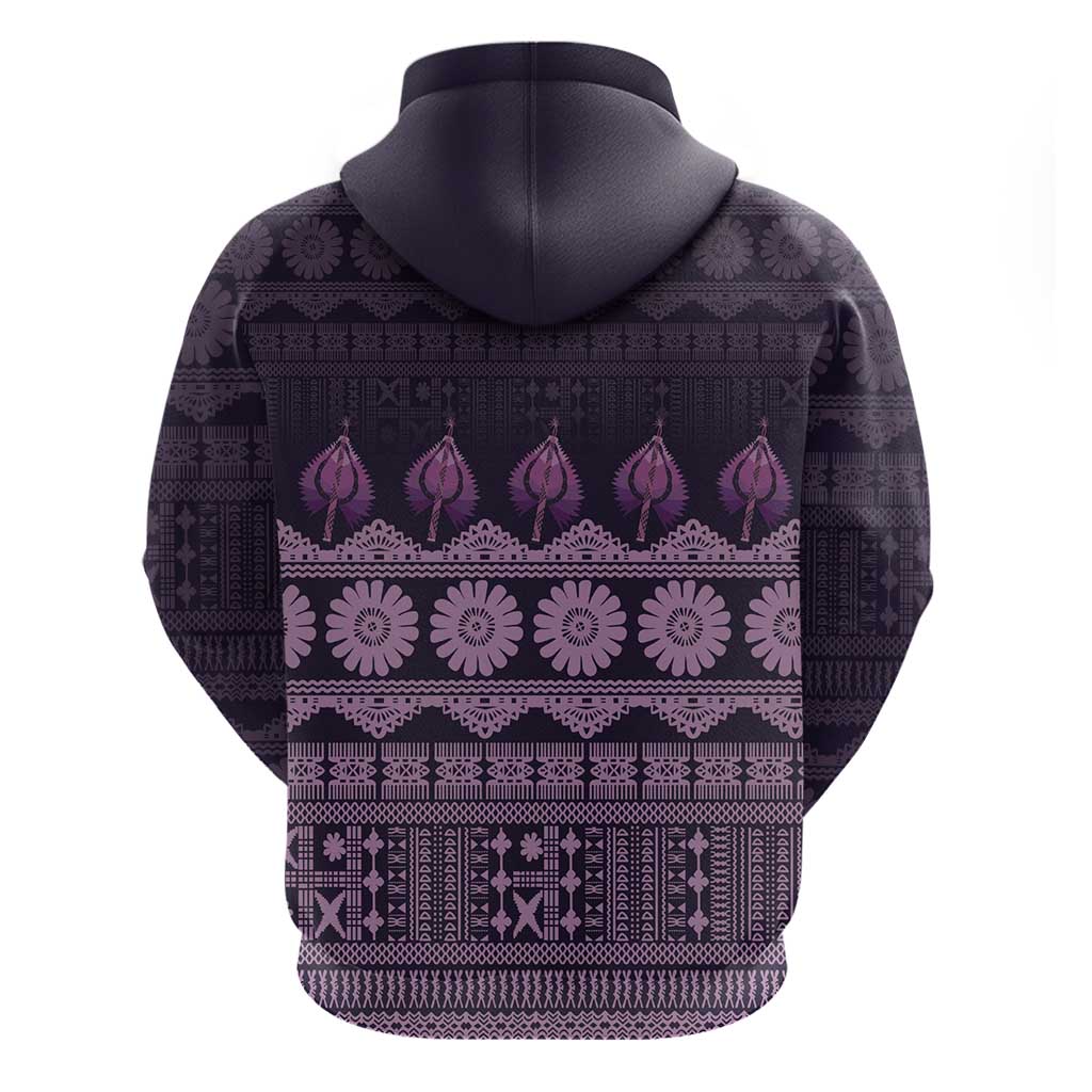 Bula Fiji Iri ni Meke Zip Hoodie Lokaloka Fijian Masi - Polynesian Pride