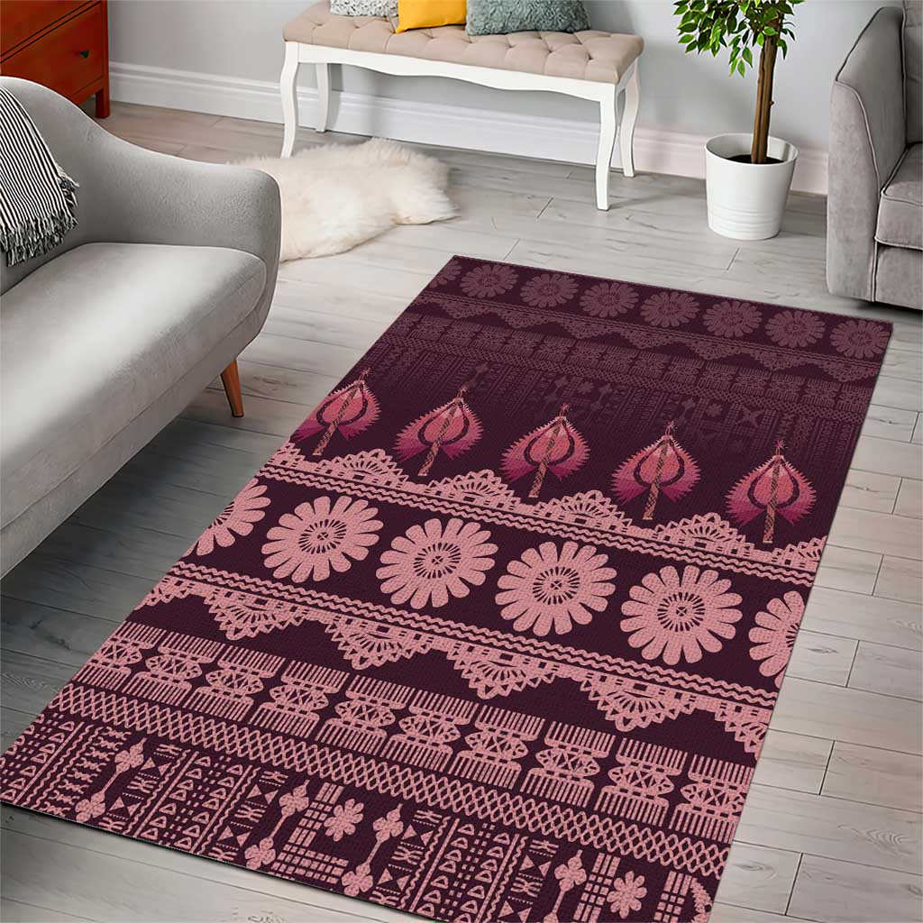 Bula Fiji Iri ni Meke Area Rug Piqi Fijian Masi - Polynesian Pride