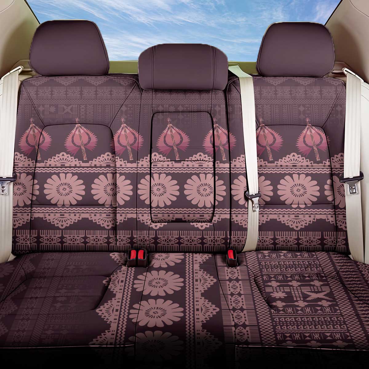Bula Fiji Iri ni Meke Back Car Seat Cover Piqi Fijian Masi - Polynesian Pride