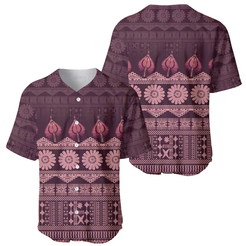 Bula Fiji Iri ni Meke Baseball Jersey Piqi Fijian Masi - Polynesian Pride