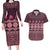 Bula Fiji Iri ni Meke Couples Matching Long Sleeve Bodycon Dress and Hawaiian Shirt Piqi Fijian Masi - Polynesian Pride