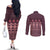 Bula Fiji Iri ni Meke Couples Matching Off The Shoulder Long Sleeve Dress and Long Sleeve Button Shirt Piqi Fijian Masi - Polynesian Pride
