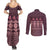 Bula Fiji Iri ni Meke Couples Matching Summer Maxi Dress and Long Sleeve Button Shirt Piqi Fijian Masi - Polynesian Pride