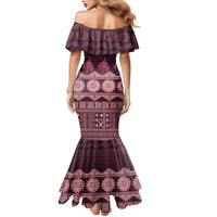 Bula Fiji Iri ni Meke Family Matching Mermaid Dress and Hawaiian Shirt Piqi Fijian Masi - Polynesian Pride