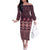 Bula Fiji Iri ni Meke Family Matching Off The Shoulder Long Sleeve Dress and Hawaiian Shirt Piqi Fijian Masi - Polynesian Pride