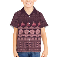 Bula Fiji Iri ni Meke Family Matching Short Sleeve Bodycon Dress and Hawaiian Shirt Piqi Fijian Masi - Polynesian Pride