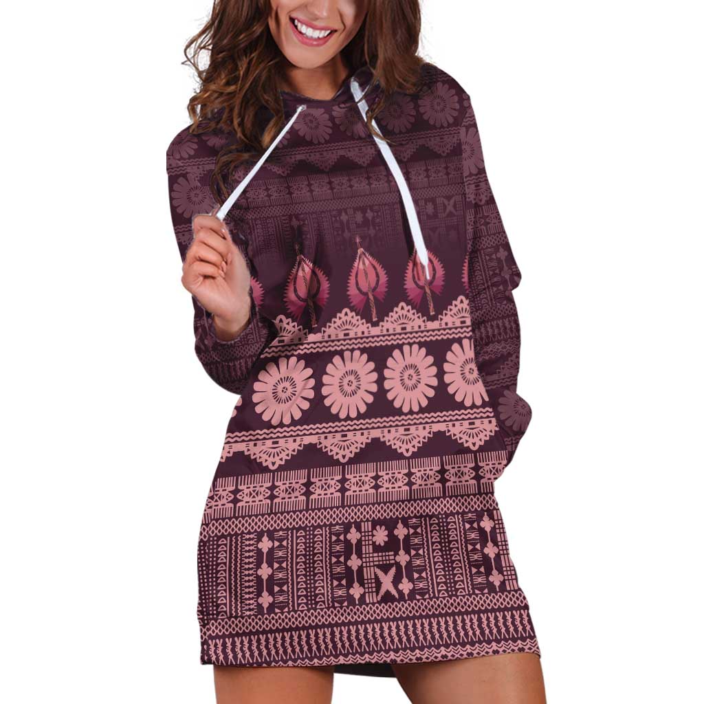 Bula Fiji Iri ni Meke Hoodie Dress Piqi Fijian Masi - Polynesian Pride
