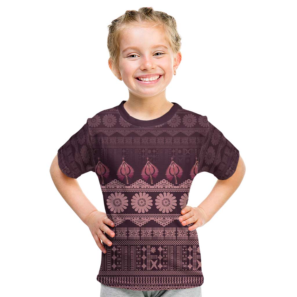 Bula Fiji Iri ni Meke Kid T Shirt Piqi Fijian Masi - Polynesian Pride