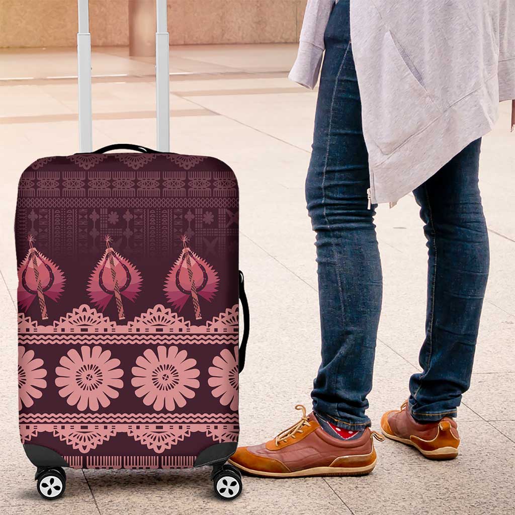 Bula Fiji Iri ni Meke Luggage Cover Piqi Fijian Masi - Polynesian Pride