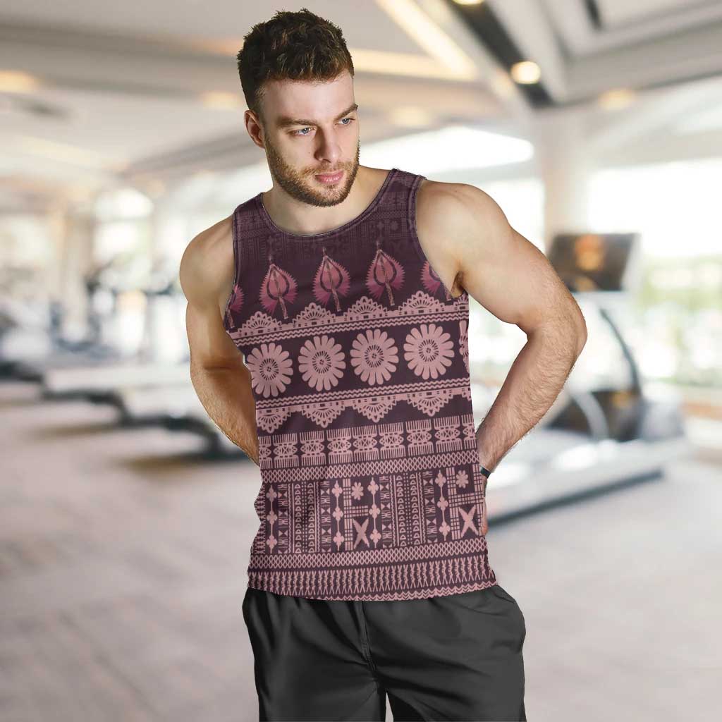 Bula Fiji Iri ni Meke Men Tank Top Piqi Fijian Masi - Polynesian Pride
