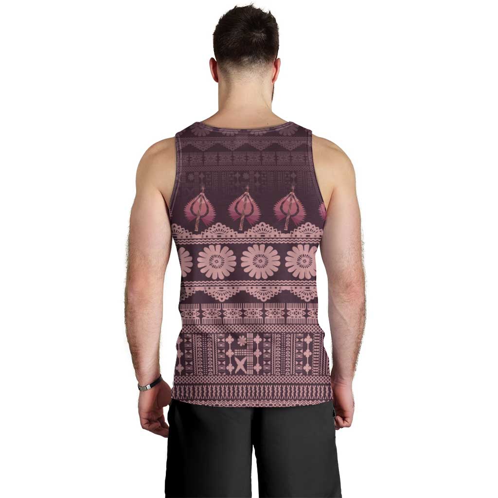 Bula Fiji Iri ni Meke Men Tank Top Piqi Fijian Masi LT14 - Polynesian Pride