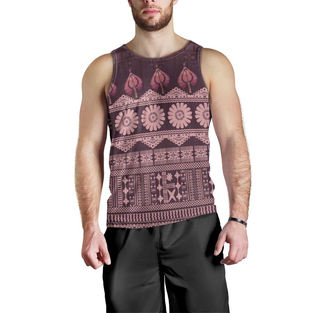 Bula Fiji Iri ni Meke Men Tank Top Piqi Fijian Masi LT14 - Polynesian Pride