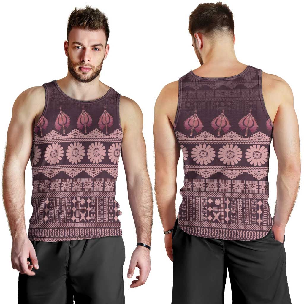 Bula Fiji Iri ni Meke Men Tank Top Piqi Fijian Masi LT14 - Polynesian Pride