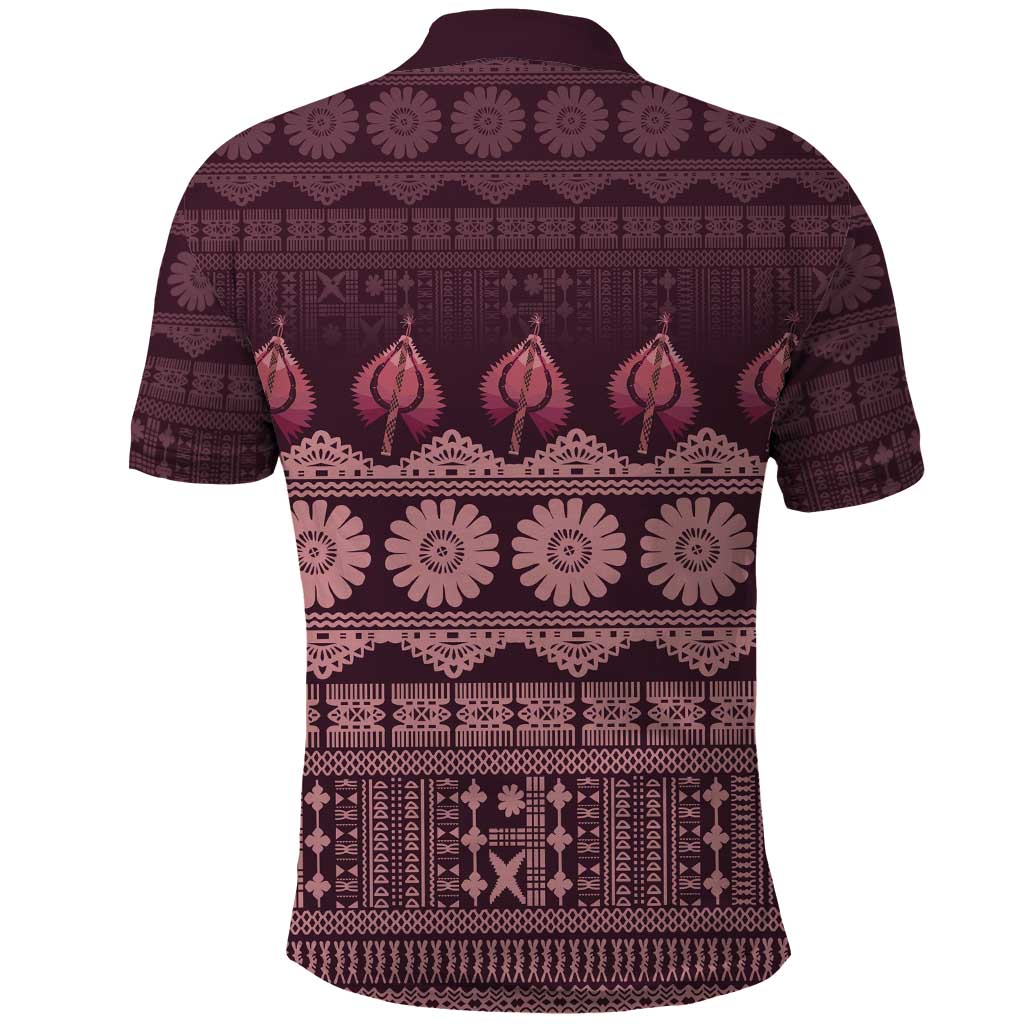 Bula Fiji Iri ni Meke Polo Shirt Piqi Fijian Masi - Polynesian Pride