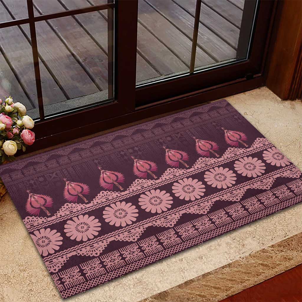 Bula Fiji Iri ni Meke Rubber Doormat Piqi Fijian Masi - Polynesian Pride
