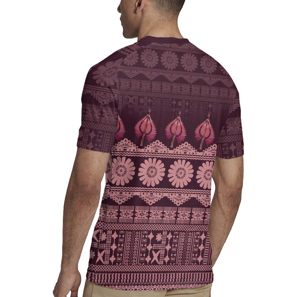 Bula Fiji Iri ni Meke Rugby Jersey Piqi Fijian Masi - Polynesian Pride