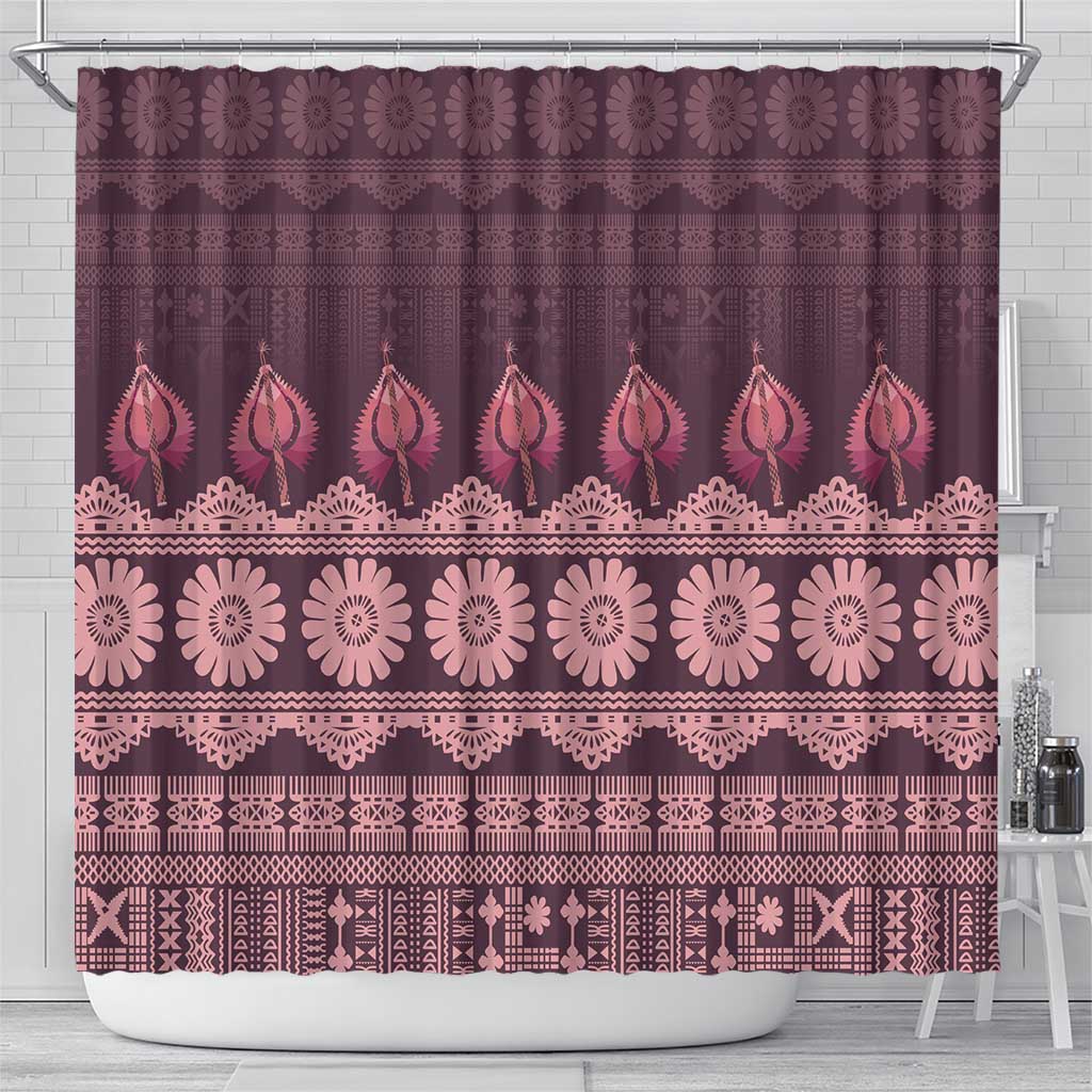 Bula Fiji Iri ni Meke Shower Curtain Piqi Fijian Masi - Polynesian Pride