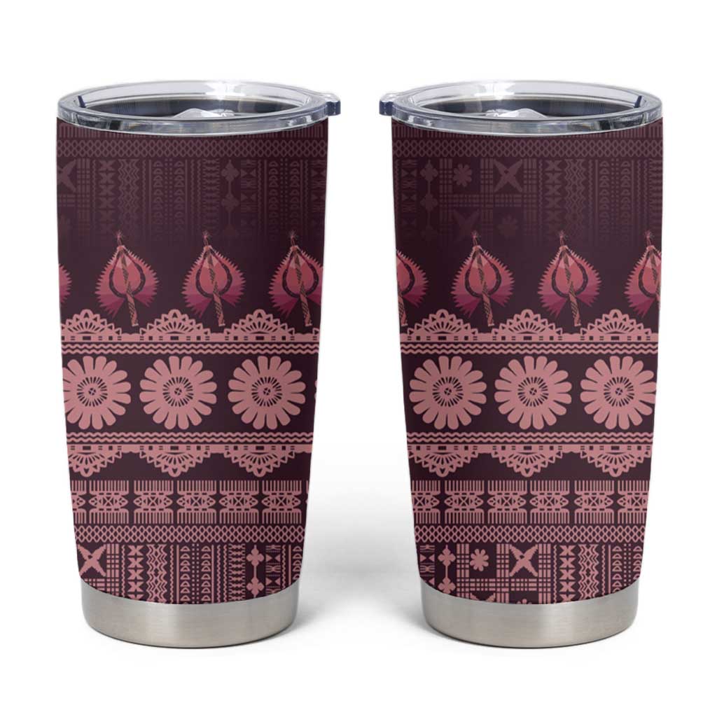 Bula Fiji Iri ni Meke Tumbler Cup Piqi Fijian Masi - Polynesian Pride