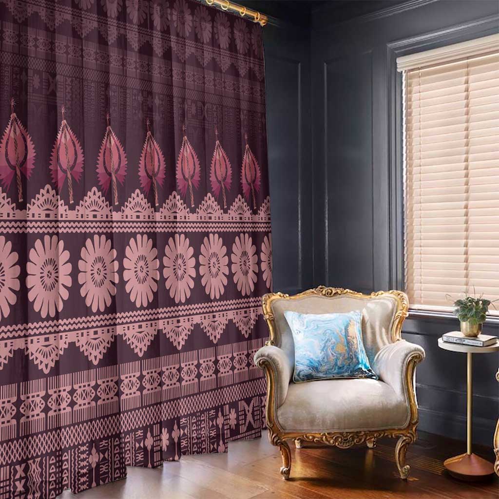 Bula Fiji Iri ni Meke Window Curtain Piqi Fijian Masi - Polynesian Pride