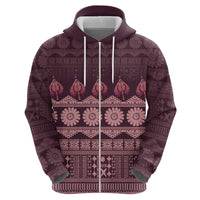 Bula Fiji Iri ni Meke Zip Hoodie Piqi Fijian Masi - Polynesian Pride
