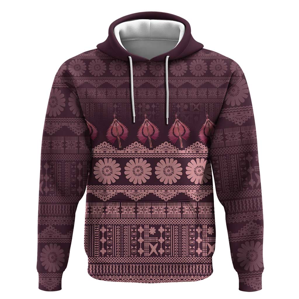 Bula Fiji Iri ni Meke Zip Hoodie Piqi Fijian Masi - Polynesian Pride