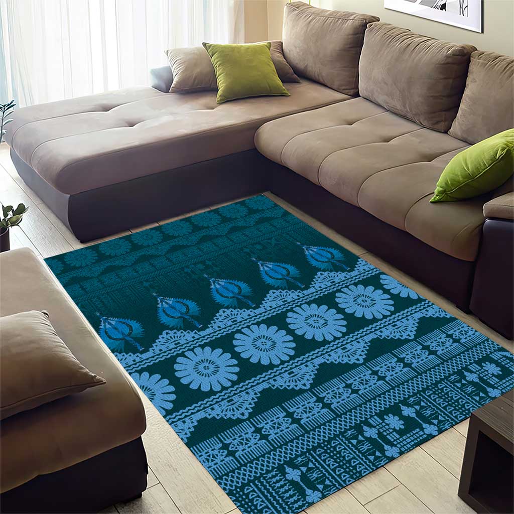 Bula Fiji Iri ni Meke Area Rug Karakarawa Fijian Masi - Polynesian Pride