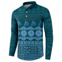 Bula Fiji Iri ni Meke Button Sweatshirt Karakarawa Fijian Masi LT14 - Polynesian Pride