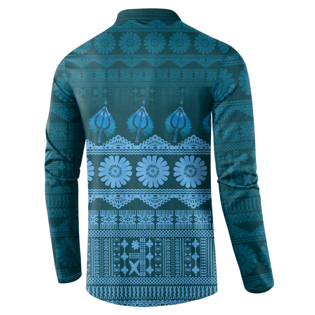 Bula Fiji Iri ni Meke Button Sweatshirt Karakarawa Fijian Masi LT14 - Polynesian Pride
