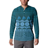 Bula Fiji Iri ni Meke Button Sweatshirt Karakarawa Fijian Masi LT14 - Polynesian Pride