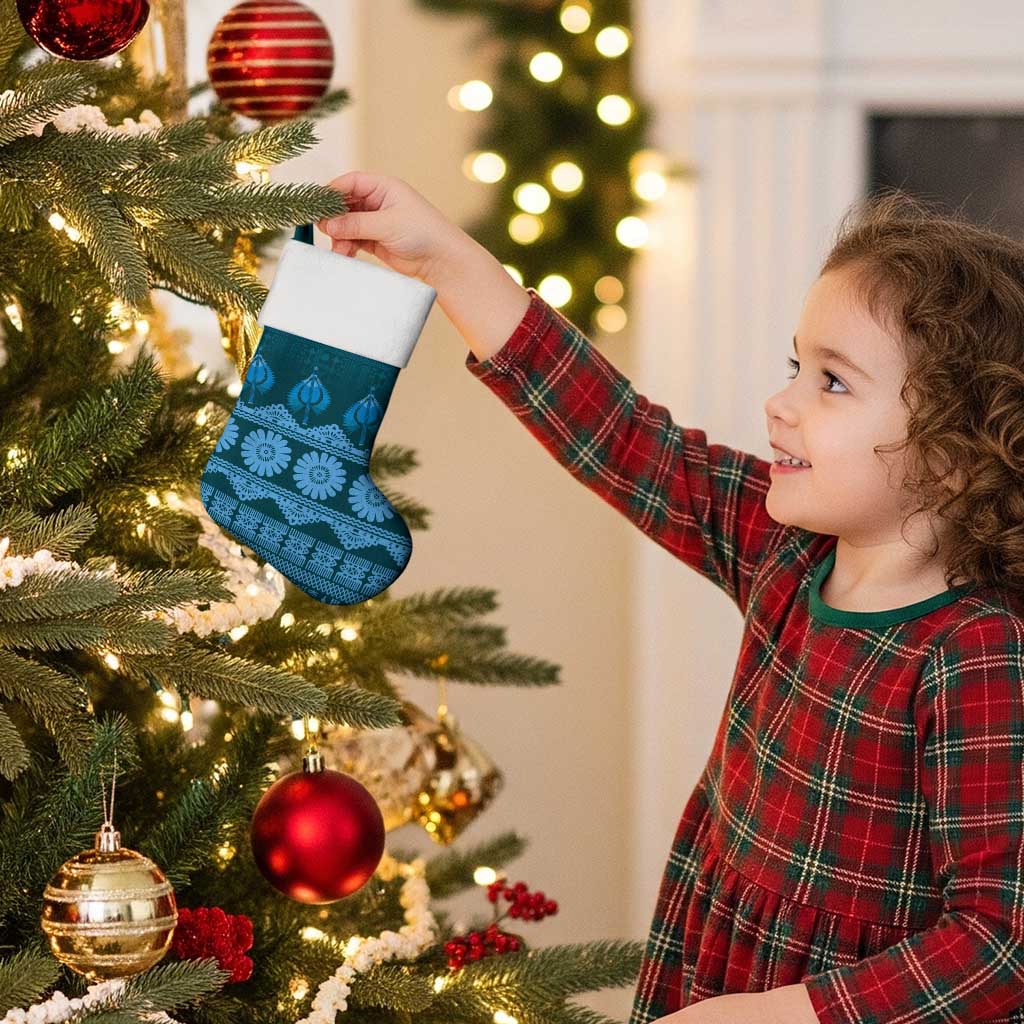Bula Fiji Iri ni Meke Christmas Stocking Karakarawa Fijian Masi - Polynesian Pride