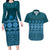 Bula Fiji Iri ni Meke Couples Matching Long Sleeve Bodycon Dress and Hawaiian Shirt Karakarawa Fijian Masi - Polynesian Pride